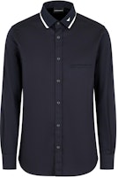 EMPORIO ARMANI SS24 Navy Blue Stripe Embroidered Eagle Long-Sleeve Shirt Men 6D1CM1-1K6DZ-0920 EMPORIO ARMANI SS24 Navy Blue Stripe Embroidered Eagle Long-Sleeve Shirt Men 6D1CM1-1K6DZ-0920
