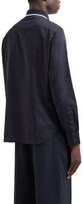 EMPORIO ARMANI SS24 Navy Blue Stripe Embroidered Eagle Long-Sleeve Shirt Men 6D1CM1-1K6DZ-0920 Lookbook EMPORIO ARMANI SS24 Navy Blue Stripe Embroidered Eagle Long-Sleeve Shirt Men 6D1CM1-1K6DZ-0920