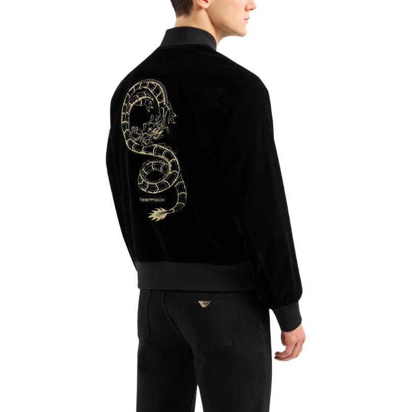 Sizing Emporio Armani SS24 雙面刺繡龍圖外套 黑色 EM000008AF10020-U8133