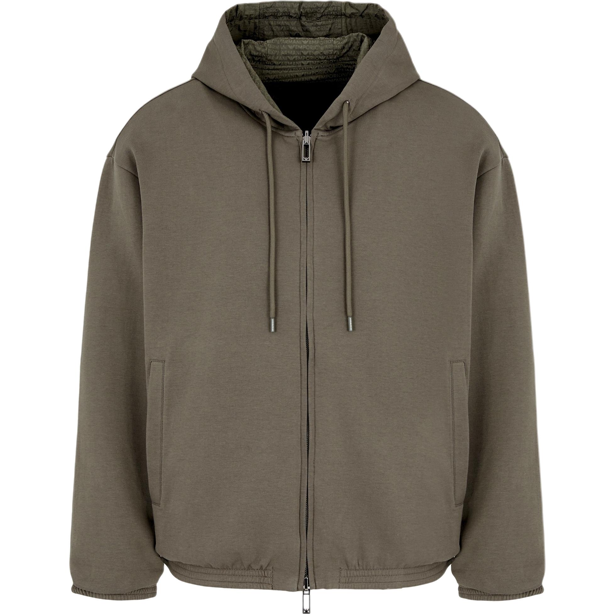 Emporio Armani SS24 Reversible Hooded Jacket Brown Green 6D1MD3-1JHSZ-06K0