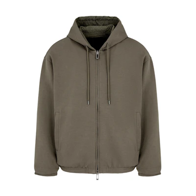 Emporio Armani SS24 Reversible Hooded Jacket Brown Green 6D1MD3-1JHSZ-06K0