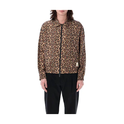 Emporio Armani SS24 Reversible Leopard Print Zip Jacket Men’s Brown 3D1B9E-1K41Z-F402