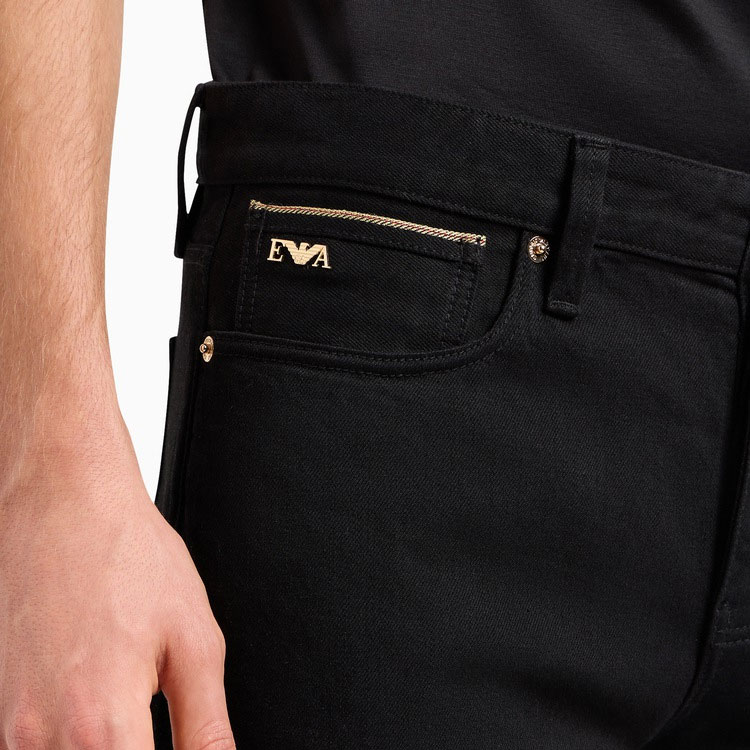 EMPORIO ARMANI SS24 Slim Fit Low-Rise Black Casual Jeans for Men EM000051-AF10073-MC002 圖 6