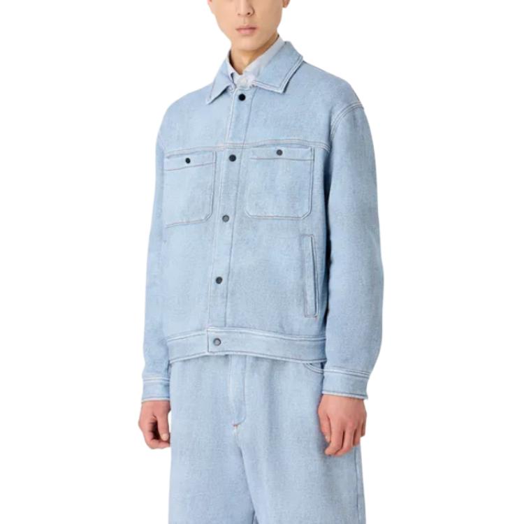 EMPORIO ARMANI SS24 Solid Color Single-Breasted Fitted Jacket Men’s Blue 3D1MEF1-JWPZ1-F917 圖 5