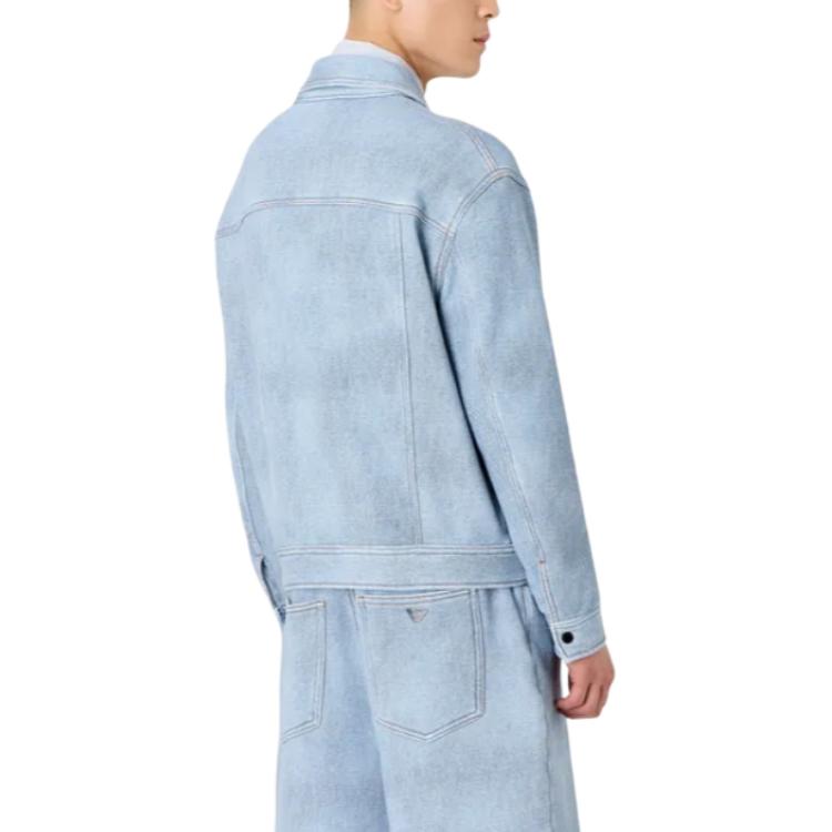 EMPORIO ARMANI SS24 Solid Color Single-Breasted Fitted Jacket Men’s Blue 3D1MEF1-JWPZ1-F917 圖 6