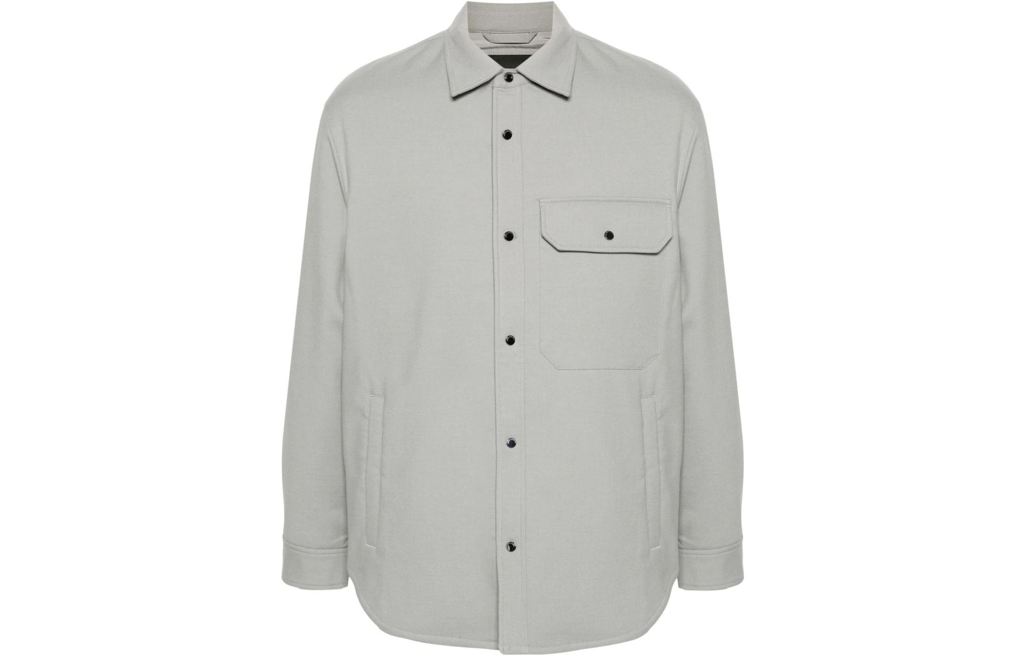 Emporio Armani SS24 Solid Single-Breasted Loose Jacket - Cool Gray 3D1BG4-1NFVZ-06G1