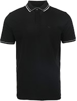 Emporio Armani SS24 Striped Logo Embroidery Short Sleeve Polo Shirt Black 3D1FM61JTKZ0999 Emporio Armani SS24 Striped Logo Embroidery Short Sleeve Polo Shirt Black 3D1FM61JTKZ0999