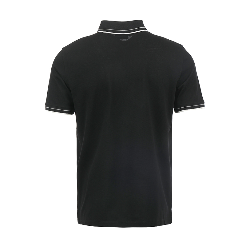 Lookbook Emporio Armani SS24 Striped Logo Embroidery Short Sleeve Polo Shirt Black 3D1FM61JTKZ0999