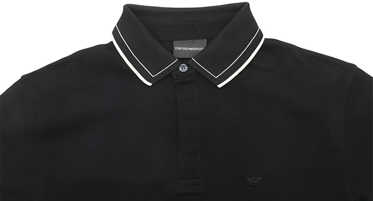 Emporio Armani SS24 Striped Logo Embroidery Short Sleeve Polo Shirt Black 3D1FM61JTKZ0999 Purchase Emporio Armani SS24 Striped Logo Embroidery Short Sleeve Polo Shirt Black 3D1FM61JTKZ0999