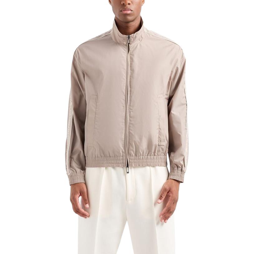 EMPORIO ARMANI SS24 Unisex Logo Tape Zip-Up Jacket Gray Brown 3D1BH0-1NMPZ-0650 圖 4