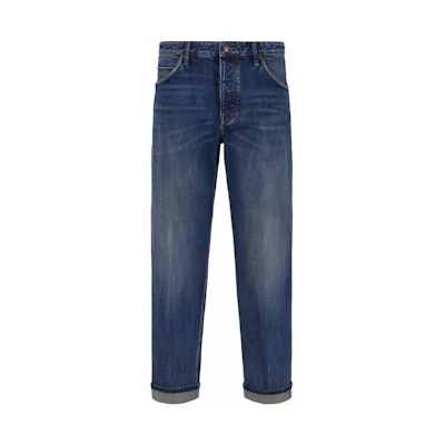 EMPORIO ARMANI SS24 Washed Button Straight Jeans 3D1J69-1DRMZ-0942