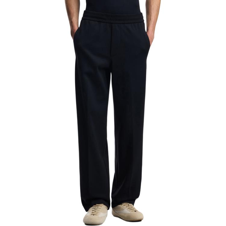 Emporio Armani SS25  Navy Blue Letter Print Elastic Waist Casual Pants EM002873-AF13488-UB118