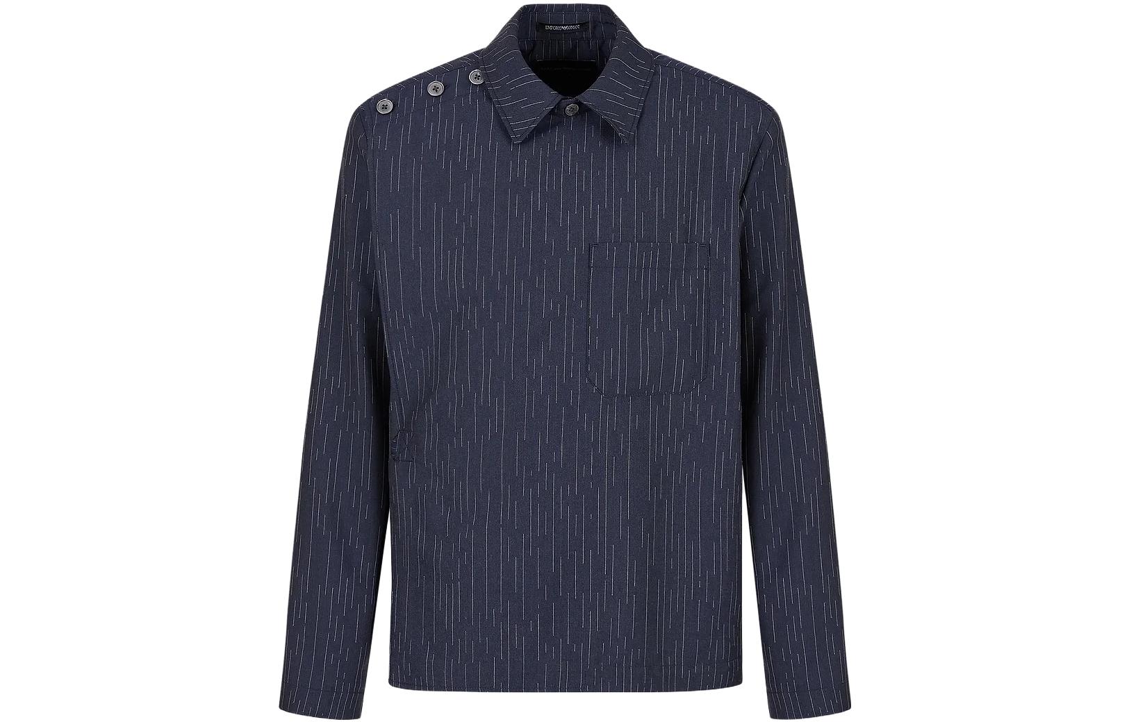 Emporio Armani Striped Collar Long Sleeve Jacket Navy Blue () D41G40-D1109-1918