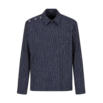 Emporio Armani Striped Collar Long Sleeve Jacket Navy Blue () D41G40-D1109-1918