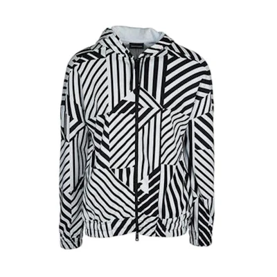Emporio Armani Striped Colorblock Hoodie Black 3Z1M63-1JSWZ-F144