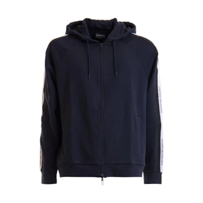 Emporio Armani Striped Detail Hooded Jacket Blue 3H1MG6-J07Z-0922