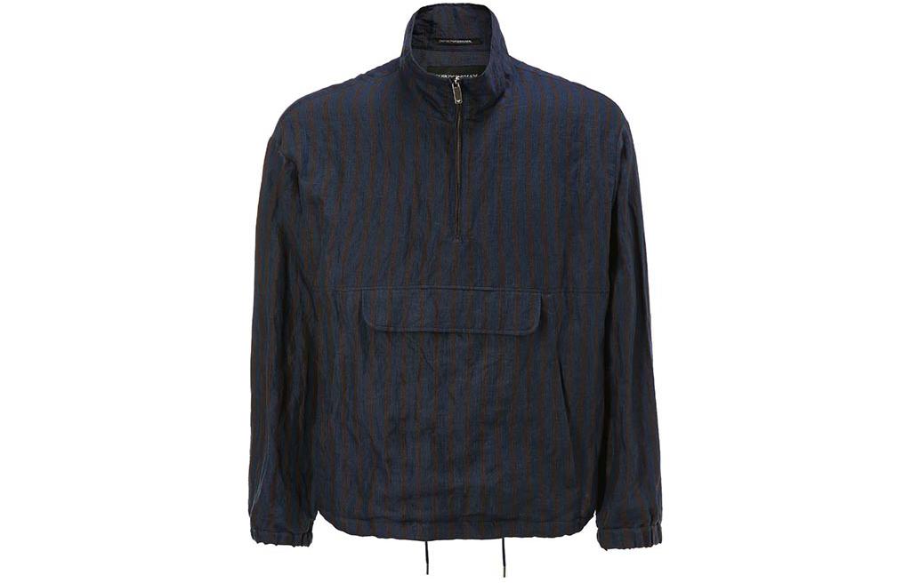 Emporio Armani Striped Half-Zip Turtleneck Sweatshirt Multicolor 51R530-51423-918