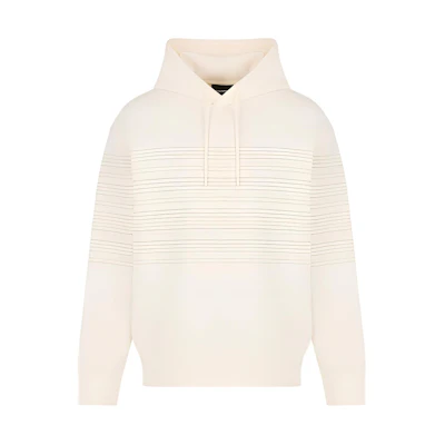 Emporio Armani Striped Hooded Pullover Sweatshirt Beige 3D1M71-1JHSZ-10128