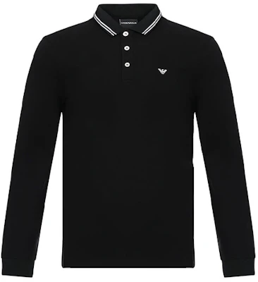 Emporio Armani Striped Logo Long-Sleeve Polo Shirt Men’s Black. 8N1F36-1JPTZ-0999 Buy Emporio Armani Striped Logo Long-Sleeve Polo Shirt Men’s Black. 8N1F36-1JPTZ-0999