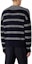 Shop EMPORIO ARMANI Striped Print Crewneck Pullover Sweater Men’s Blue 6R1MXR1-MMCZ1-F908