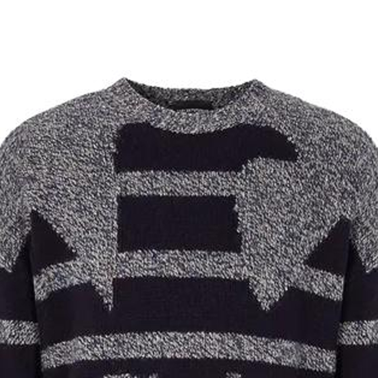 Purchase EMPORIO ARMANI Striped Print Crewneck Pullover Sweater Men’s Blue 6R1MXR1-MMCZ1-F908