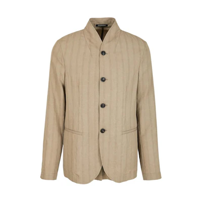 Emporio Armani Striped Solid Single-Breasted Light Brown Jacket E31G17-F1422-1112