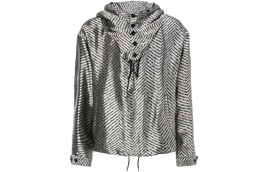 Emporio Armani Striped Zip-Up Hoodie Jacket Gray 51B230-51411-010