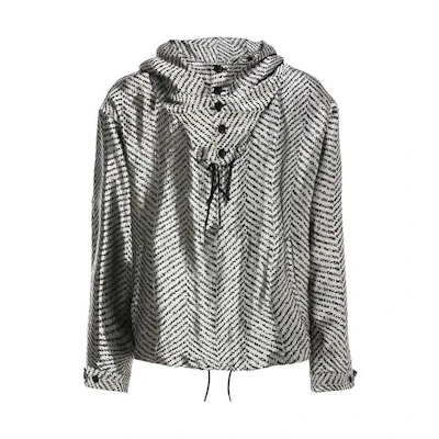 Emporio Armani Striped Zip-Up Hoodie Jacket Gray 51B230-51411-010