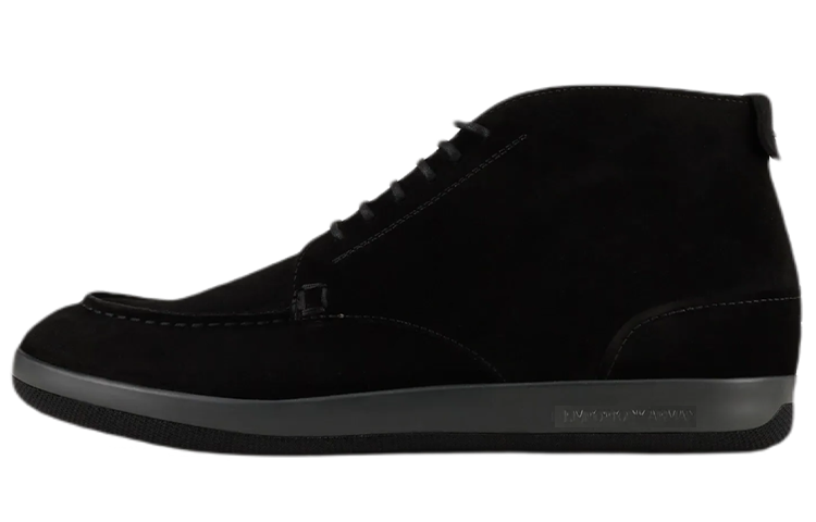 Emporio Armani Suede Ankle Boots 'Black'