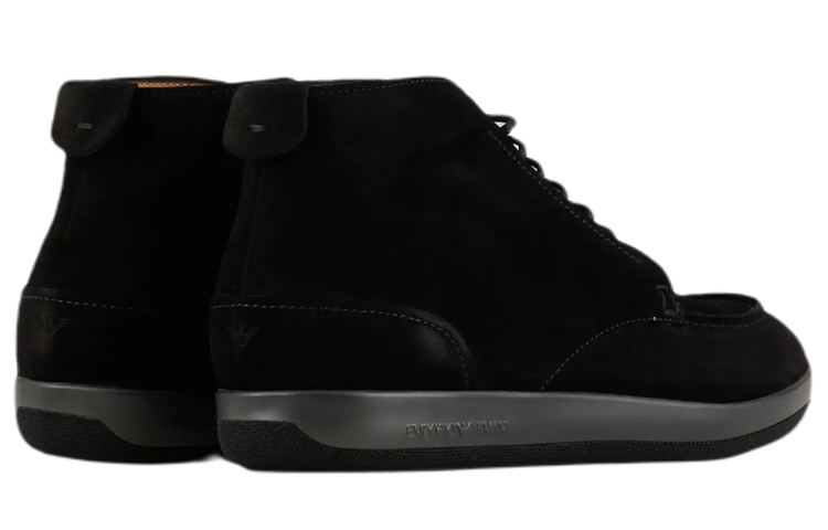 Emporio Armani Suede Ankle Boots 'Black' 圖 4
