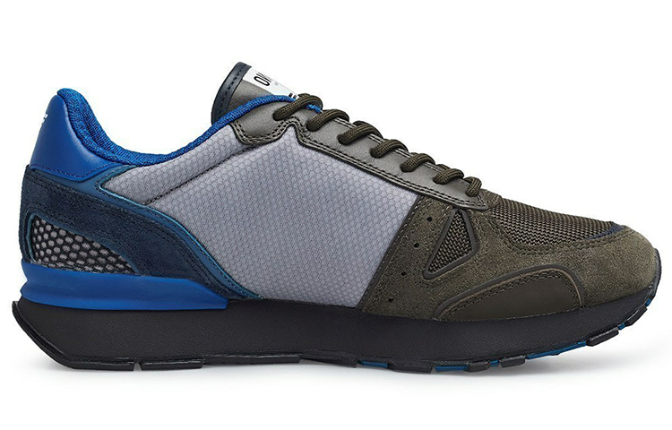 Emporio Armani Suede Mesh Breathable Low-Top Sneakers 'Black Blue Grey' 圖 2