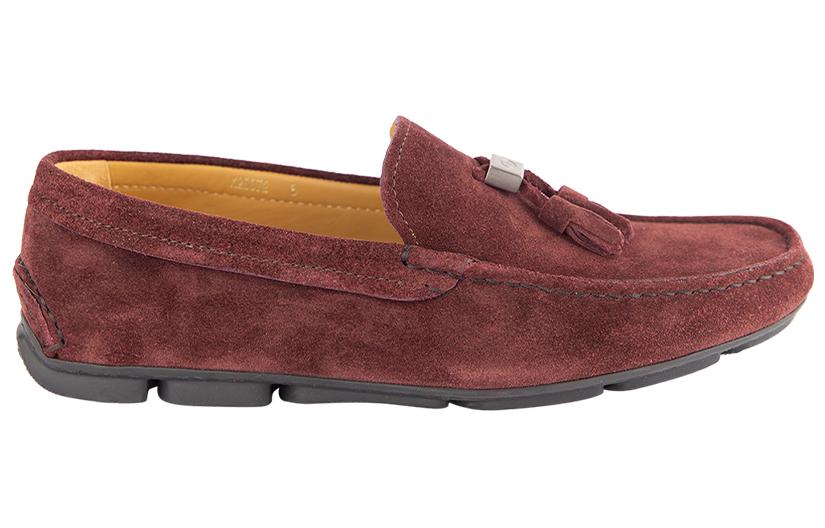 Order EMPORIO ARMANI阿瑪尼 絨面 套穿圓頭 豆豆鞋 男款 酒紅色