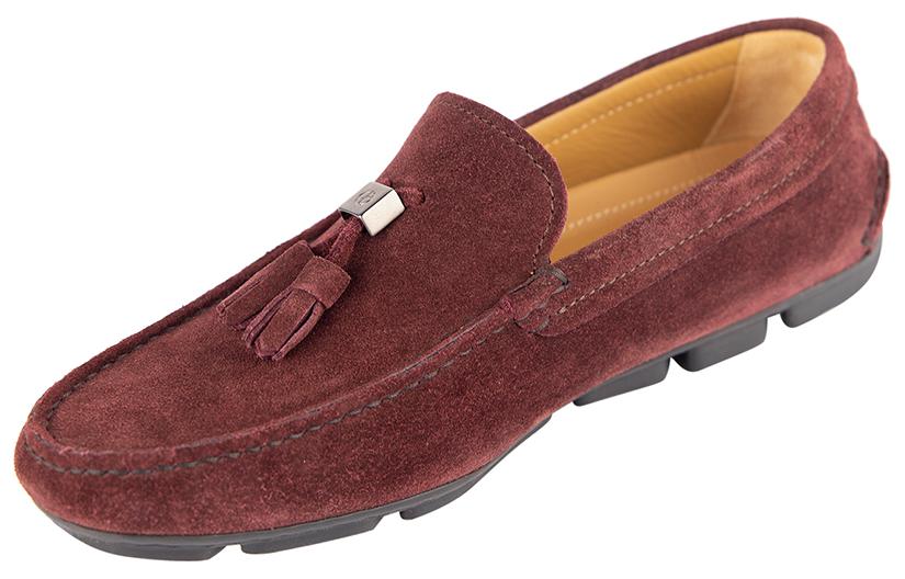 Lookbook EMPORIO ARMANI阿瑪尼 絨面 套穿圓頭 豆豆鞋 男款 酒紅色