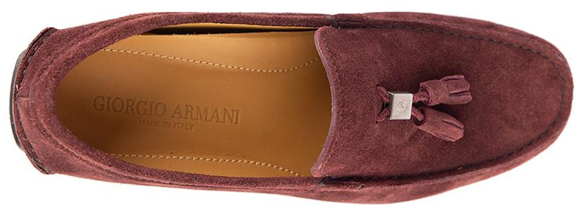 Emporio Armani Suede Slip-On 'Burgundy' X2B072XAT1300040 Shop Emporio Armani Suede Slip-On 'Burgundy' X2B072XAT1300040