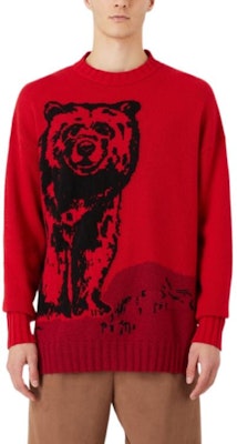 EMPORIO ARMANI Sustainable Animal Pattern Red Crewneck Sweater Men FW. 6L1MZA-1M5FZ-F314 Lookbook EMPORIO ARMANI Sustainable Animal Pattern Red Crewneck Sweater Men FW. 6L1MZA-1M5FZ-F314