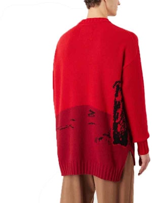 EMPORIO ARMANI Sustainable Animal Pattern Red Crewneck Sweater Men FW. 6L1MZA-1M5FZ-F314 Shop EMPORIO ARMANI Sustainable Animal Pattern Red Crewneck Sweater Men FW. 6L1MZA-1M5FZ-F314