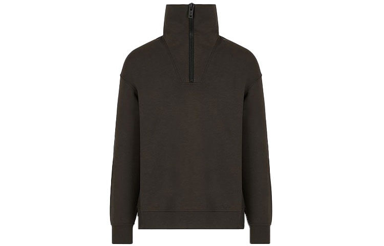 Emporio Armani Sustainable Half-Zip Mock Neck Sweatshirt Jacket Army Green 6K1MC01-JWGZ1-0518