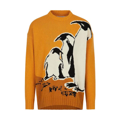 Emporio Armani Sustainable Penguin Knit Sweater Yellow - Fall Winter Series. 6L1MZA-1M5FZ-F203