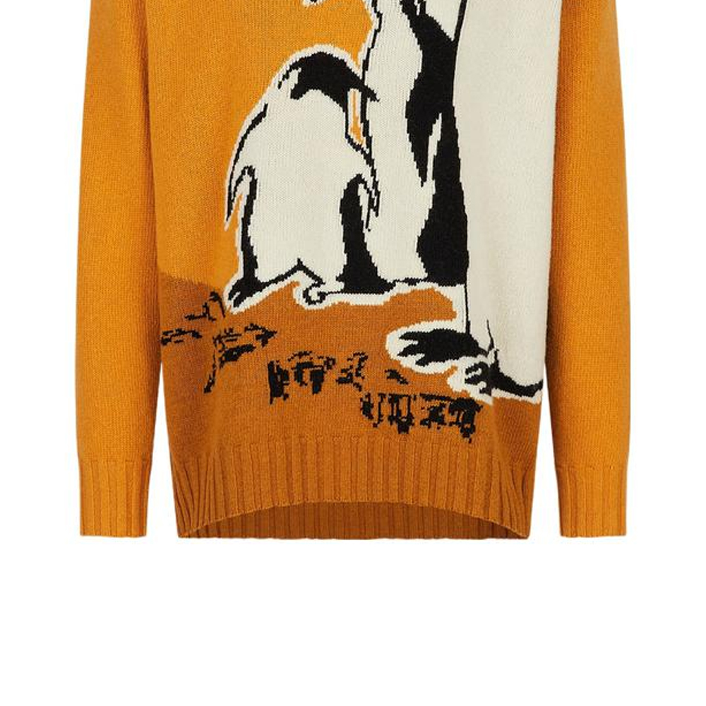 Sizing エンポリオアルマーニ サステナブル ペンギン ニットセーター イエロー 秋冬モデル 6L1MZA-1M5FZ-F203