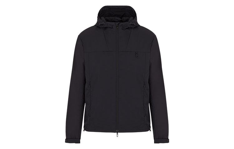 Emporio Armani Tech-Twill Hooded Jacket in Black 6H1BP4-1NCDZ-0920