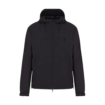 Emporio Armani Tech-Twill Hooded Jacket in Black 6H1BP4-1NCDZ-0920