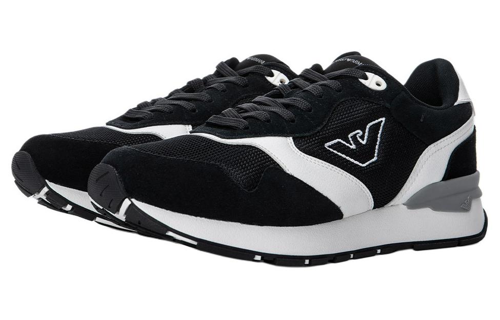 Order エンポリオアルマーニ 厚底快適ローカット黒革 X4X642XN951S161