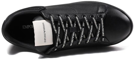 EMPORIO ARMANI阿瑪尼 系帶厚底 時尚板鞋 男款 黑色 Purchase EMPORIO ARMANI阿瑪尼 系帶厚底 時尚板鞋 男款 黑色