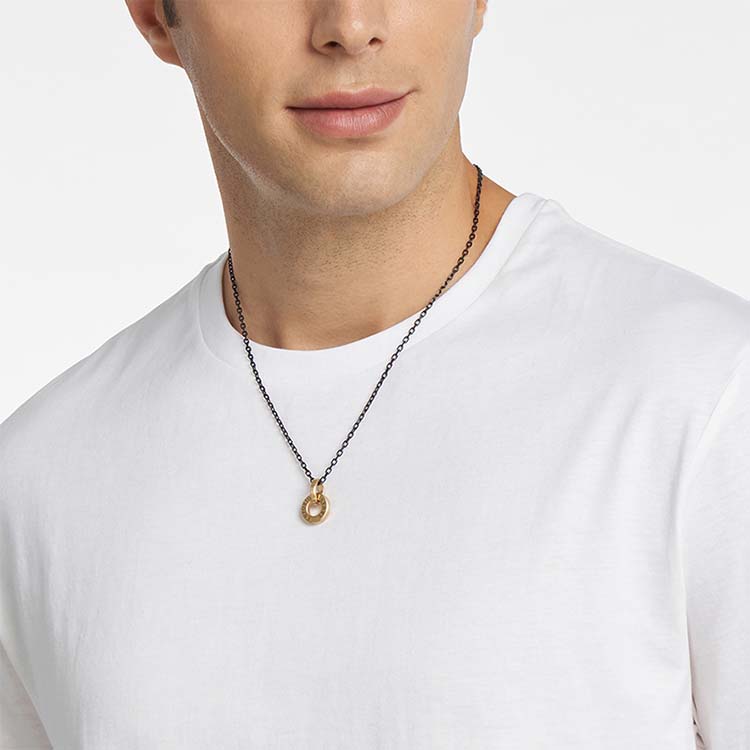 Purchase EMPORIO ARMANI 鈦金圓形吊墜項鍊 嘻哈風格 EGS2707710