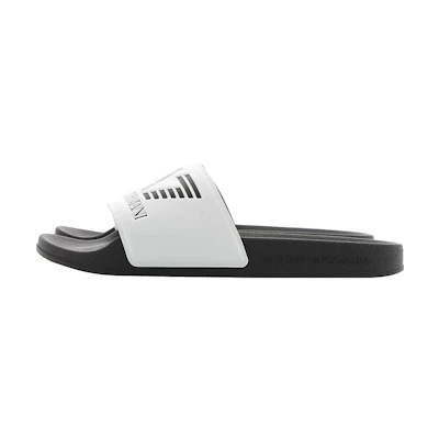 Emporio Armani Toe Post Slide Sandals 'Black and White'