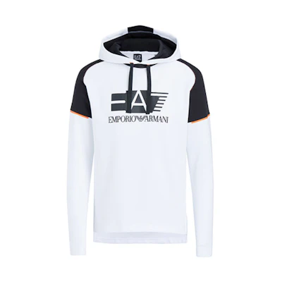 Emporio Armani Two-Tone Hoodie White Long Sleeve 3HPM40-PJJ5Z-1100