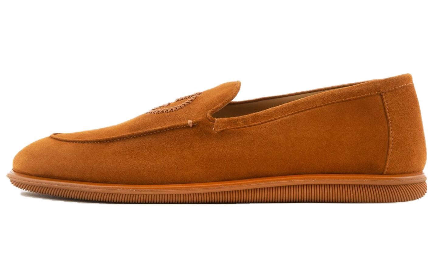 Emporio Armani Velvet Loafers 'Brown'