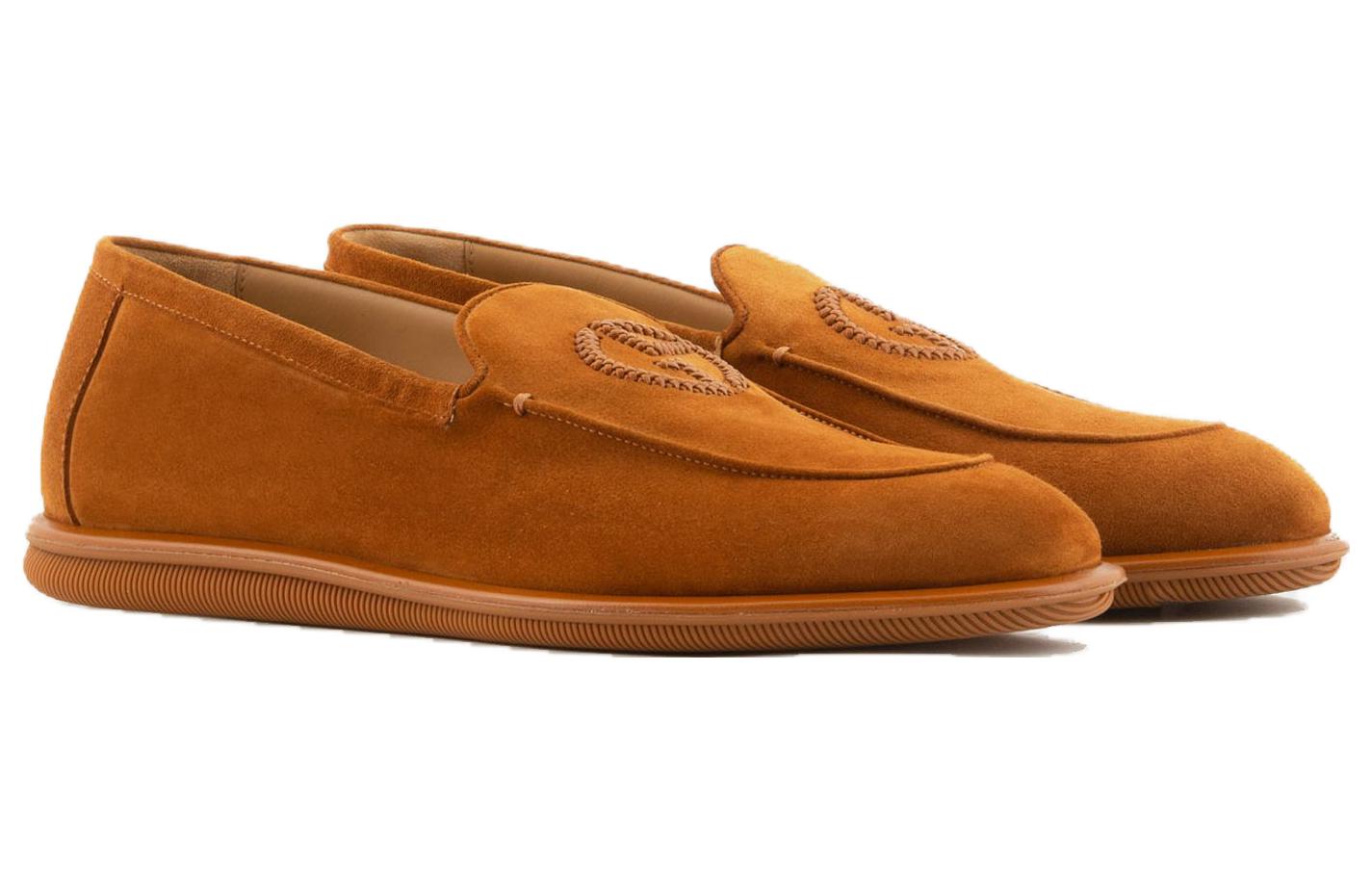 Emporio Armani Velvet Loafers 'Brown' 圖 2