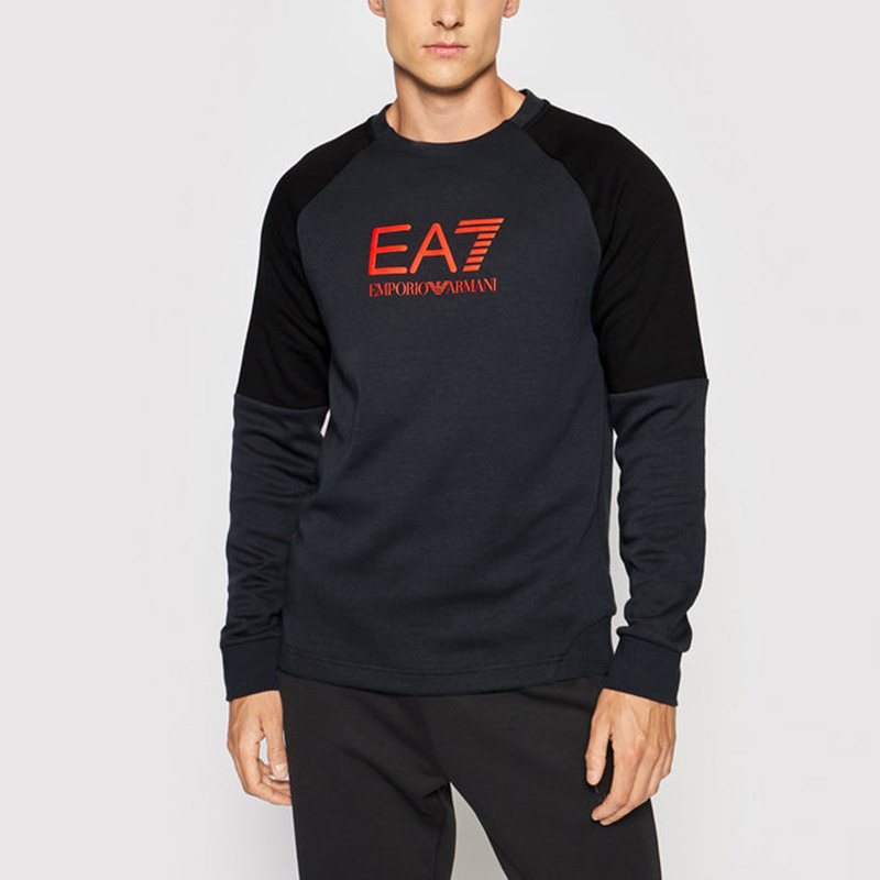 Details for 阿玛尼Ventus7拼色徽标圆领男士卫衣黑色 6KPM41-PJANZ-1578