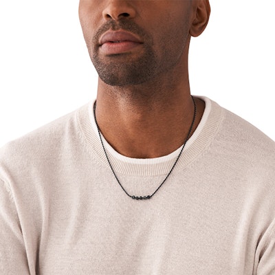 EMPORIO ARMANI Rantai Lelaki Vintage Manik Keluli Tahan Karat - Kelabu Gelap EGS3031060 Shop EMPORIO ARMANI Rantai Lelaki Vintage Manik Keluli Tahan Karat - Kelabu Gelap EGS3031060